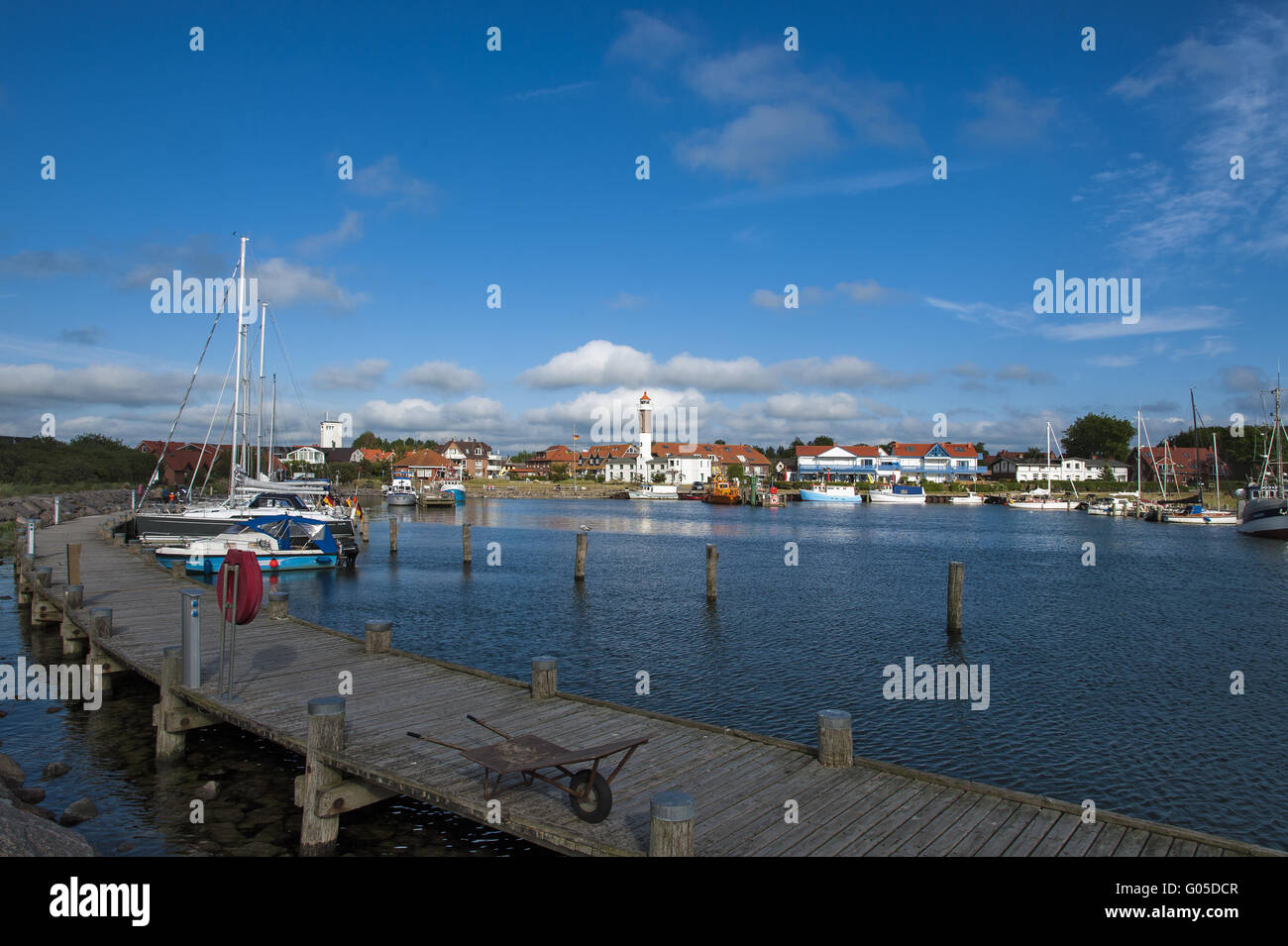 Pier in the port of Timmendorf beach on the island Stock Photo - Alamy