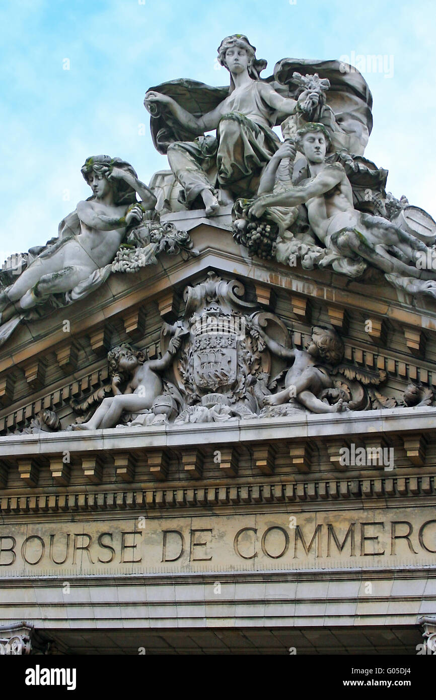 Paris Old Stock Exchange Stock Photo