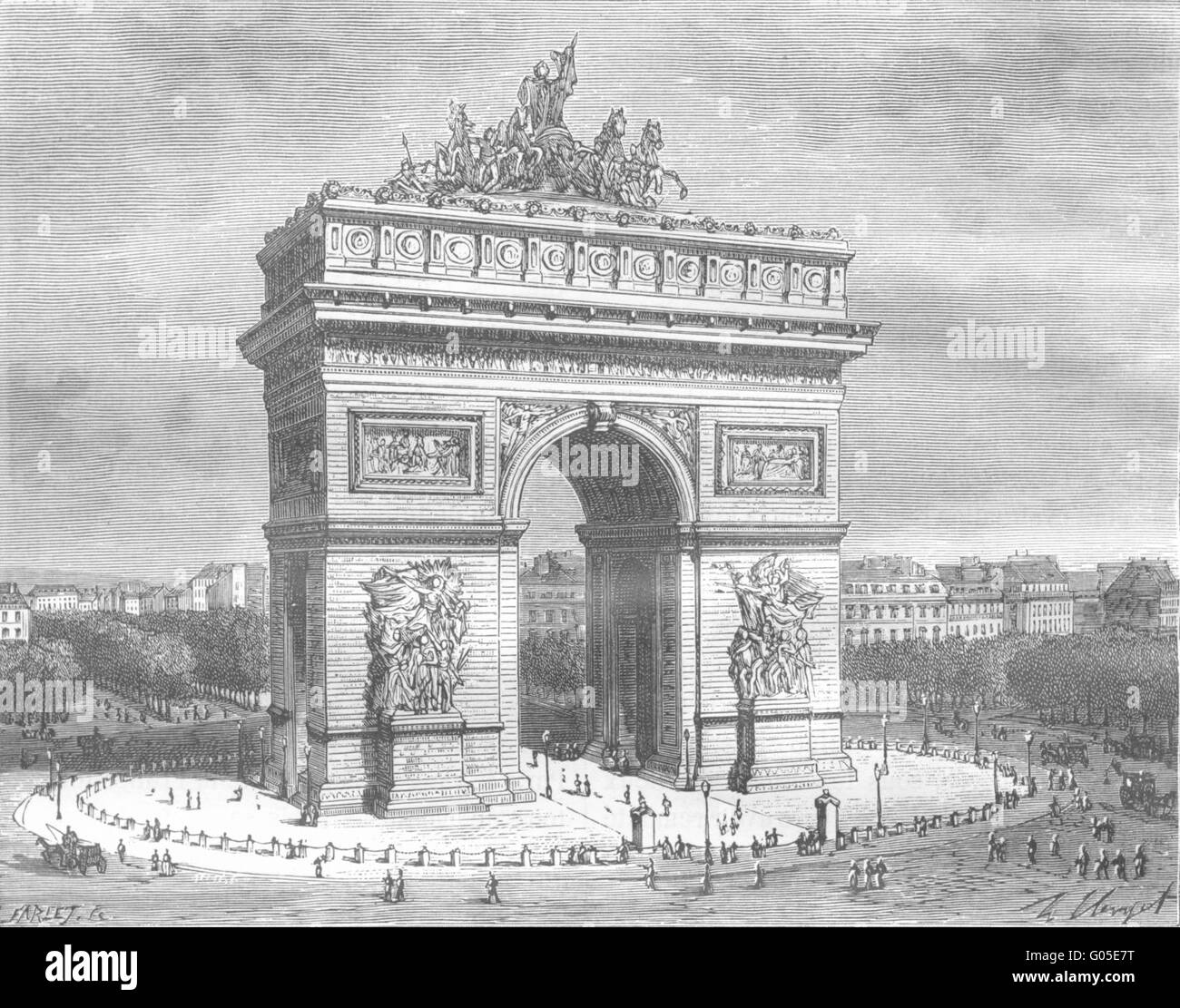 Etoile arc de triomphe Black and White Stock Photos & Images - Alamy