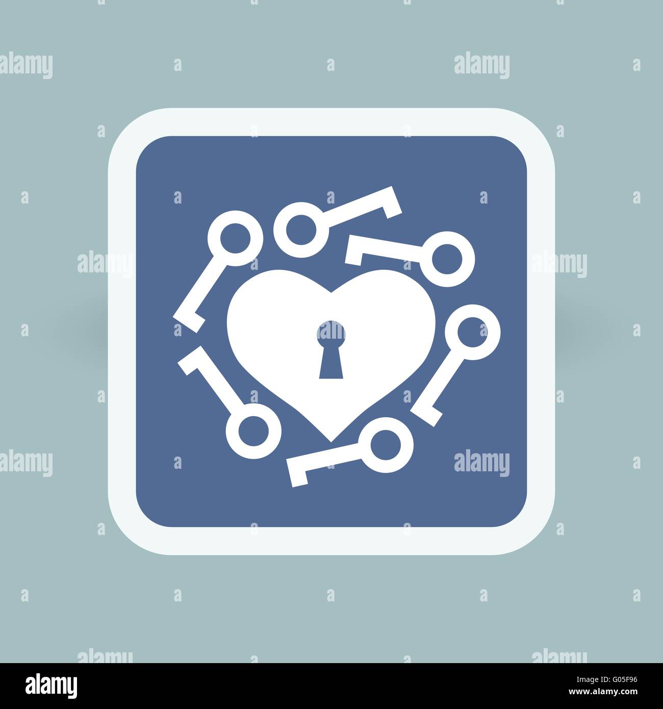 heart with key icon Stock Vector Image & Art - Alamy