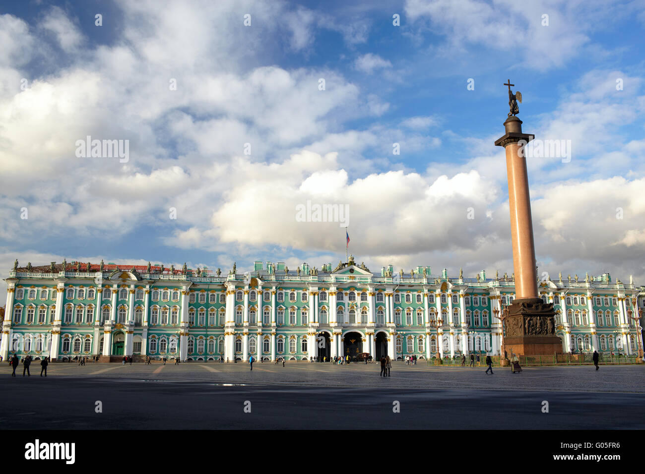 Winter Palace and Alexander Column on Palace Square Stock Photo - Alamy