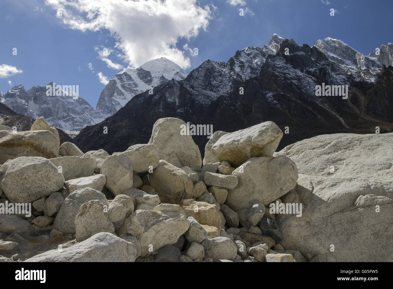 Peaks around the Bhagirathi valley Stock Photo