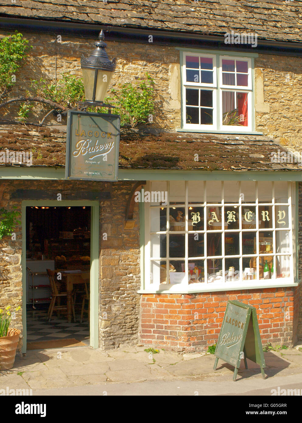 A traditional bakery in this National Trust village Stock Photo