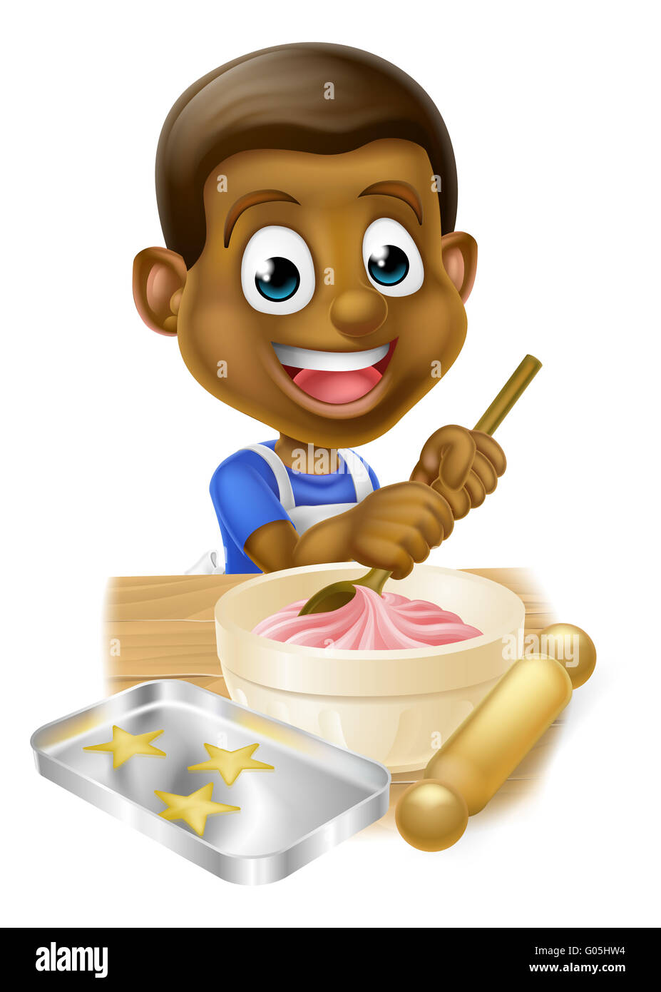 Cartoon black pastry chef baker hi-res stock photography and images - Alamy