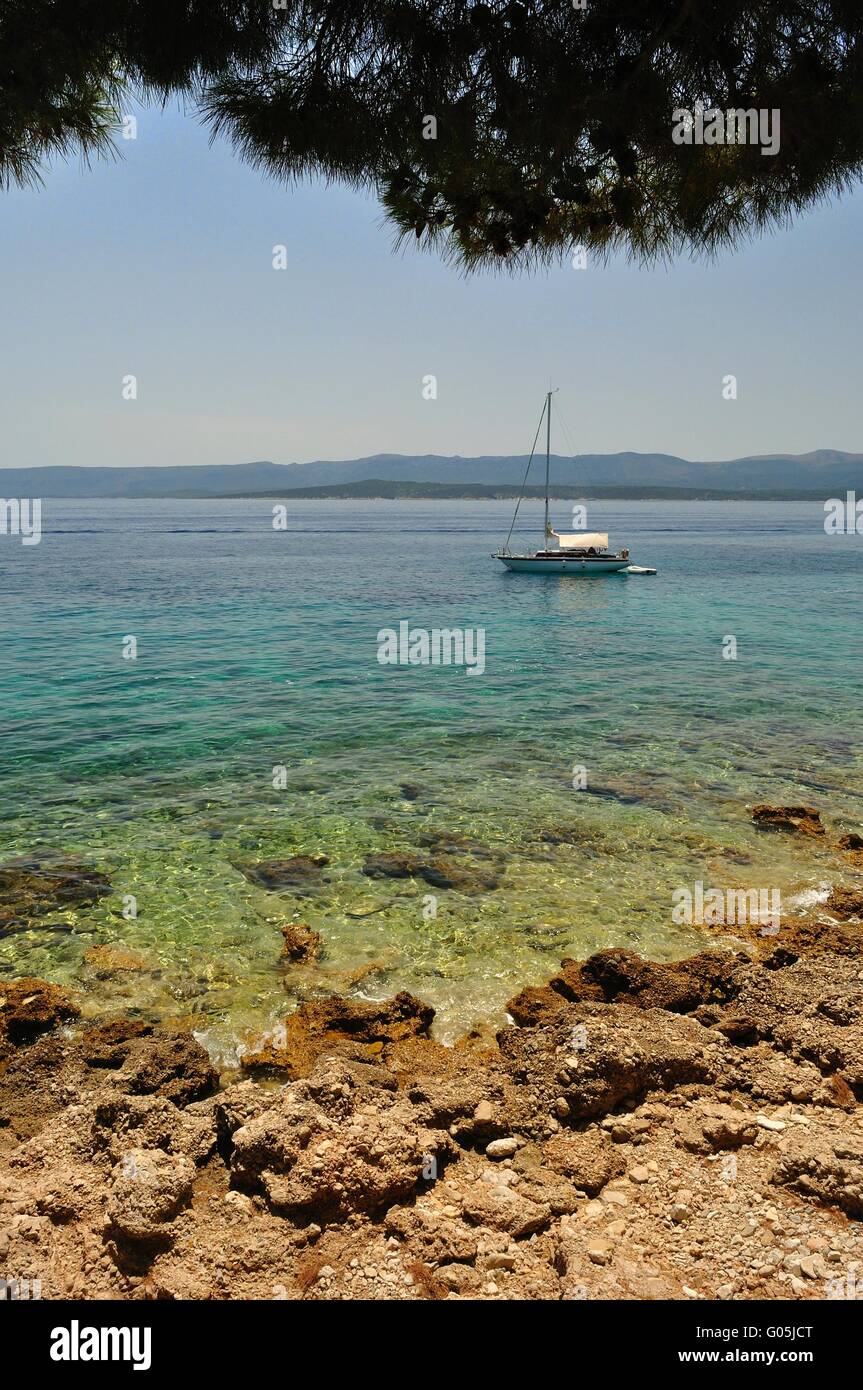 Amazing beach in Bol on island Brac in the Split-Dalmatia County of Croatia Stock Photo