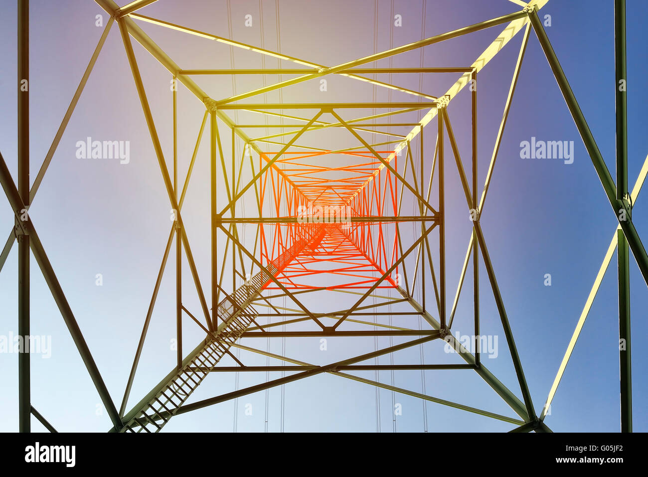 Electricity pylon in Hamburg, Germany Stock Photo