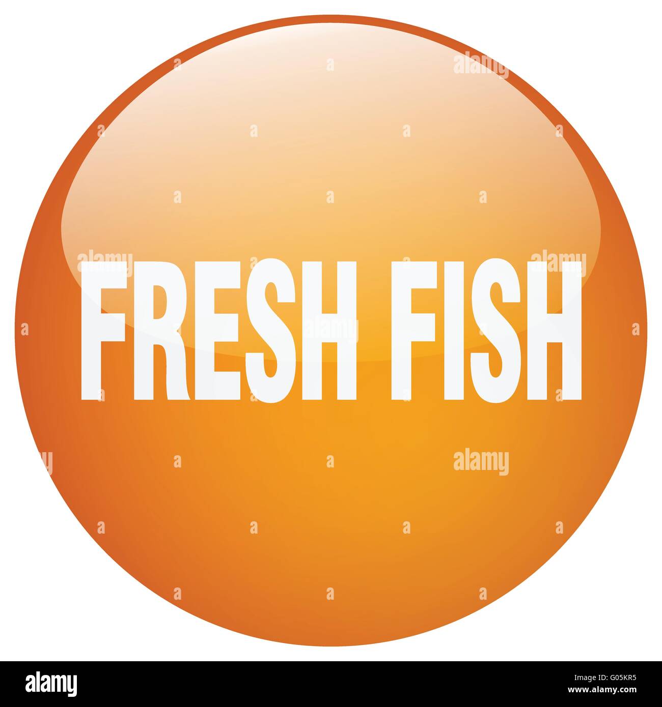 fresh fish orange round gel isolated push button Stock Vector Image ...