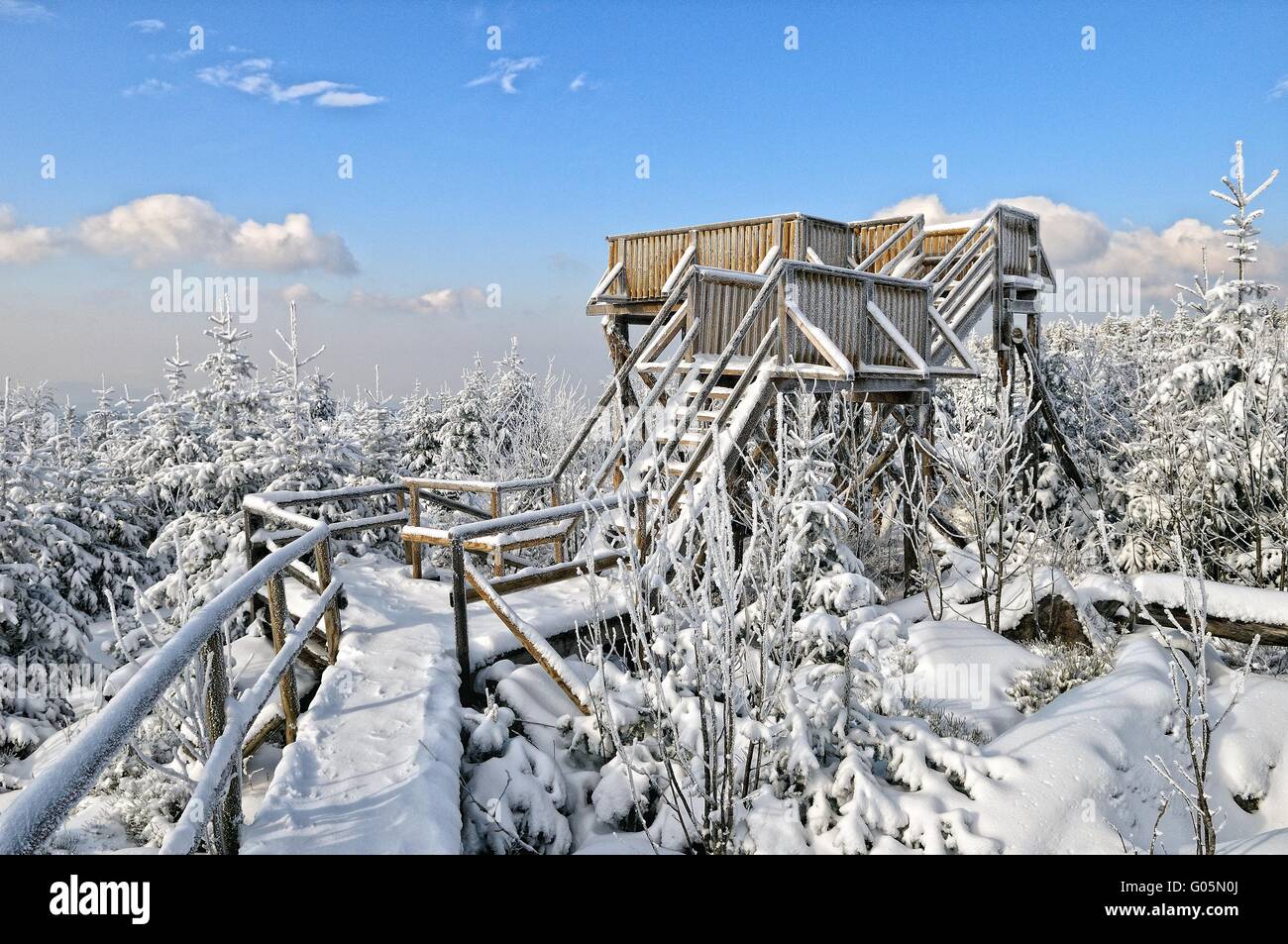 viewing tower Lothar Path Black Forest Germany Stock Photo