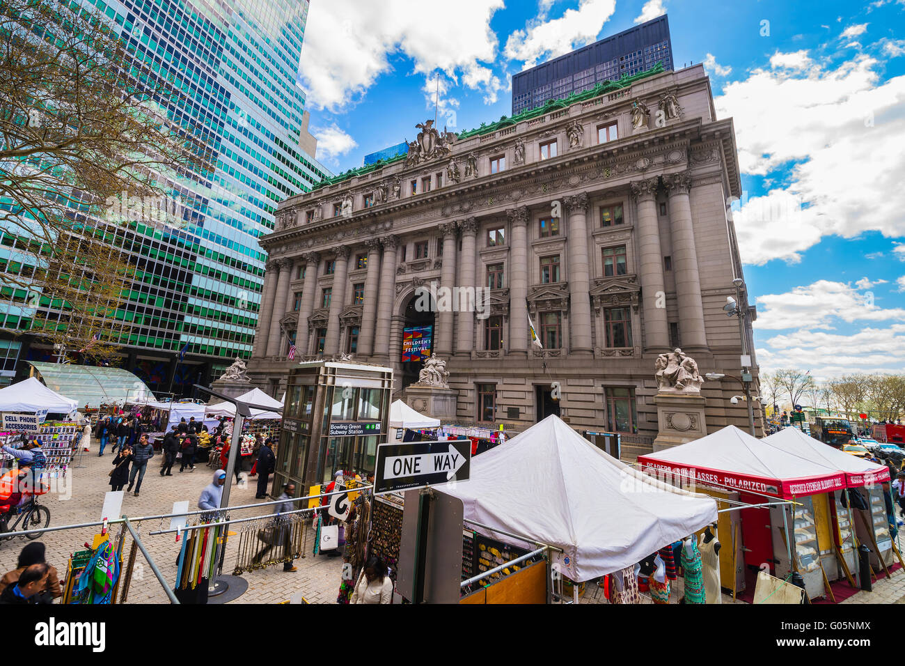 NEW YORK, USA APRIL 24, 2015 Street view on Alexander Hamilton US
