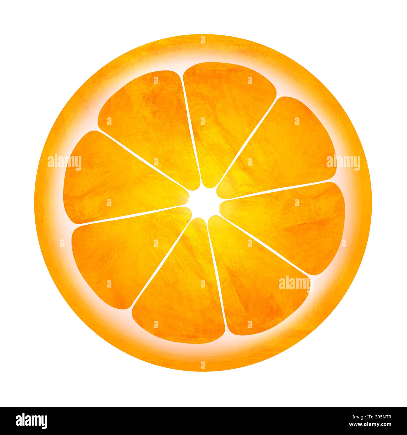 Slice of orange painting illustration isolated on Stock Photo - Alamy