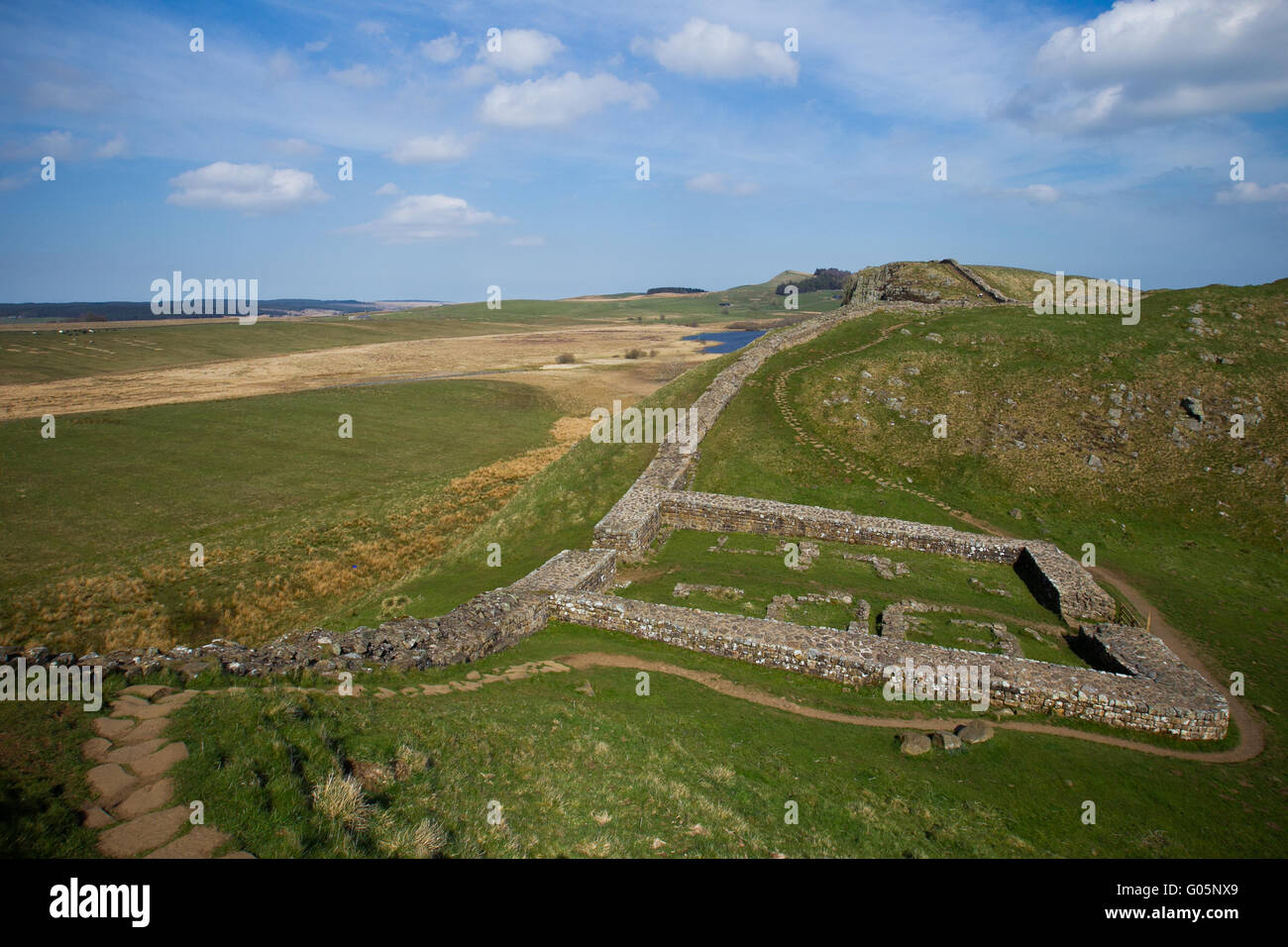 Hadrian's Wall at Steel Rigg Stock Photo Alamy