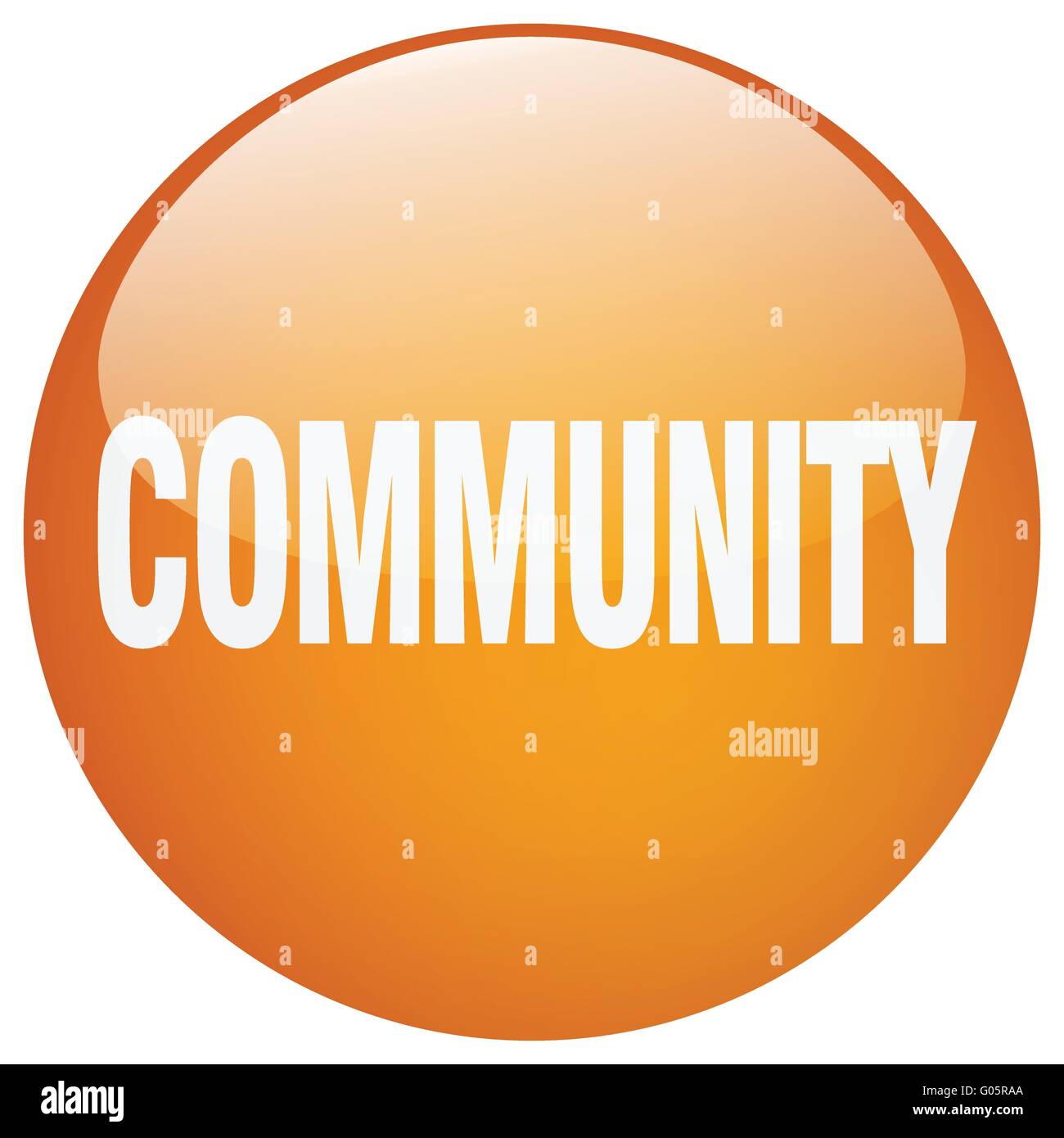 community orange round gel isolated push button Stock Vector Image ...