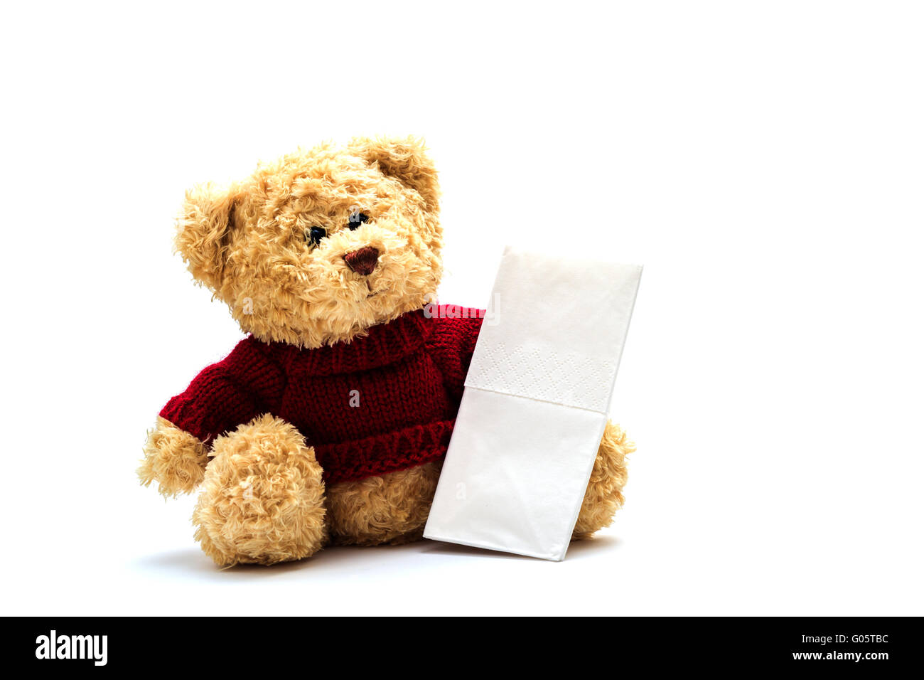 Teddy with tissue Stock Photo