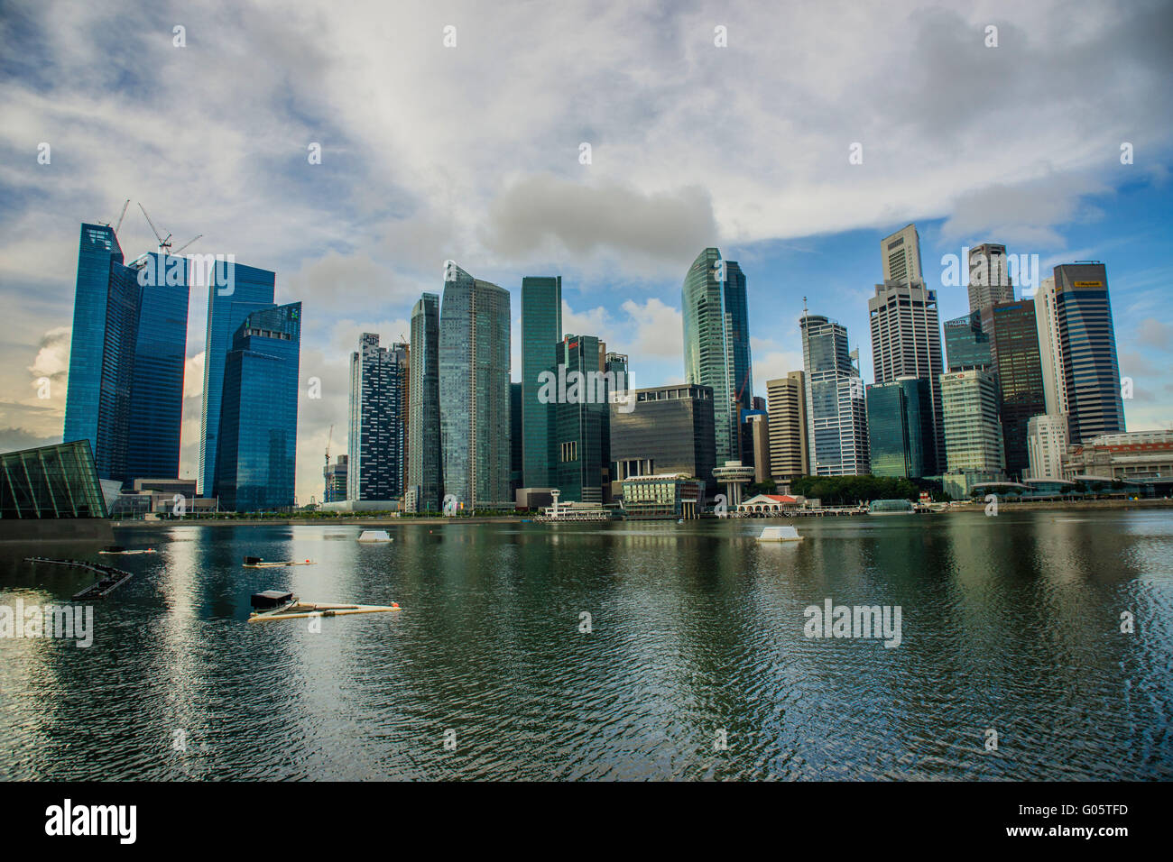 Panorama of Marina Bay in Singapore Stock Photo