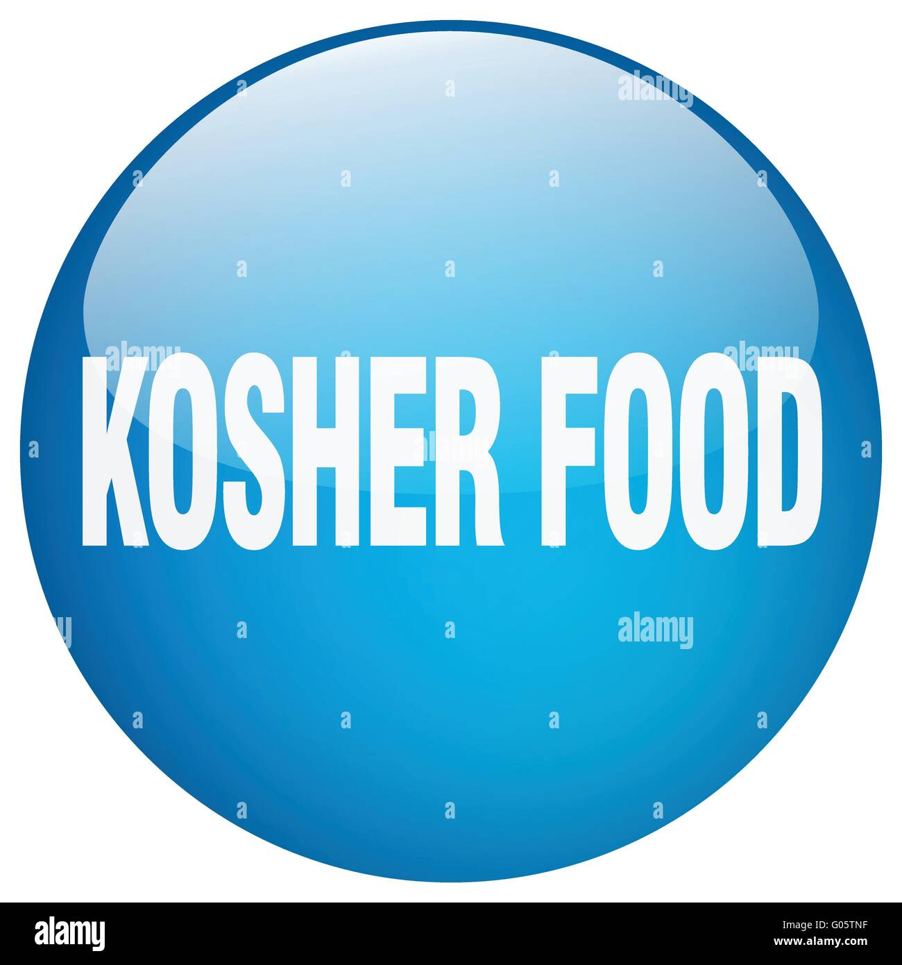 kosher food blue round gel isolated push button Stock Vector Image ...