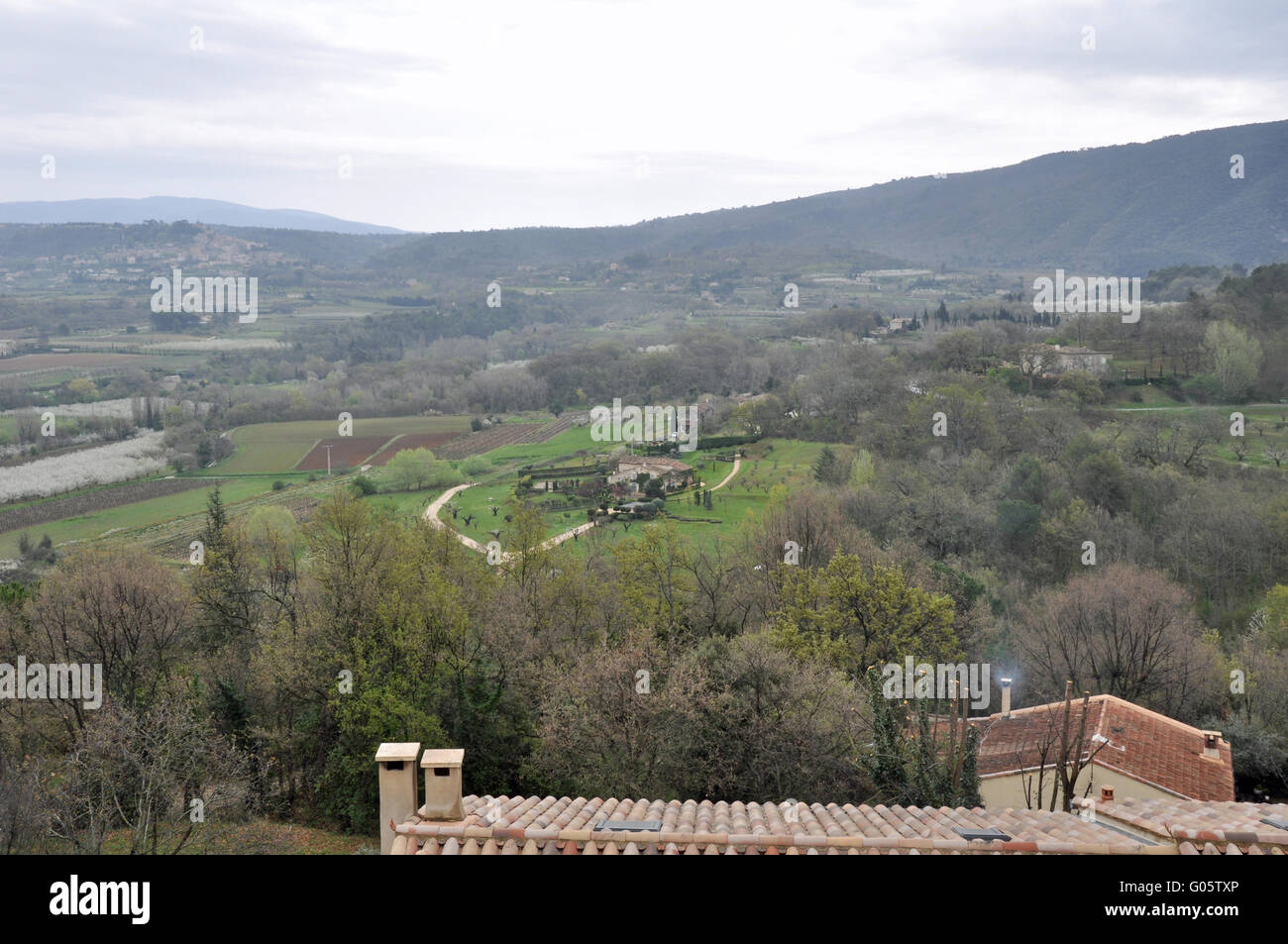 The view from La Coste village, Provence, France. Stock Photo