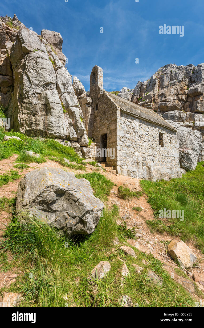 St Govans Chapel - Pembrokeshire Stock Photo