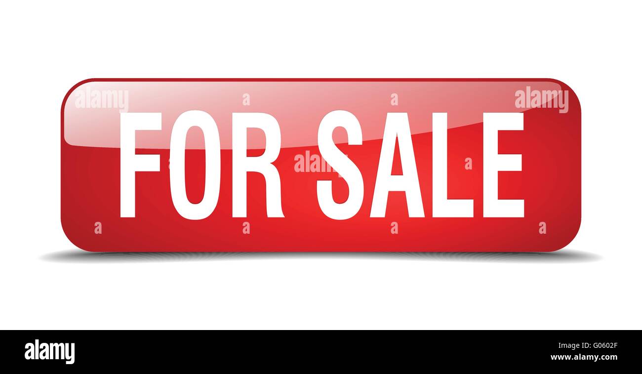 for sale red square 3d realistic isolated web button Stock Vector Image ...