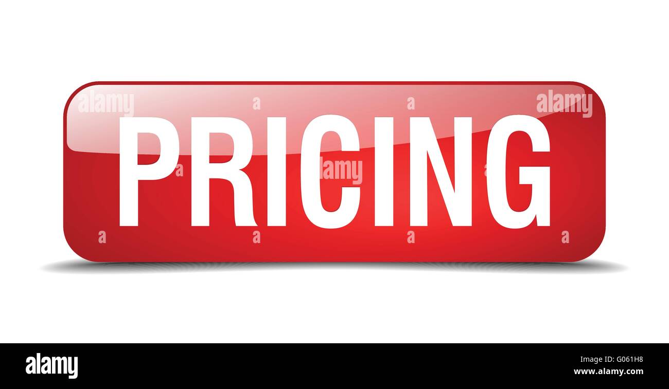 pricing red square 3d realistic isolated web button Stock Vector Image ...