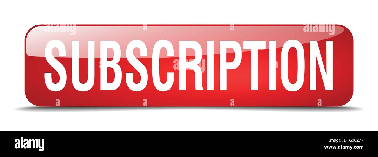 subscription red square 3d realistic isolated web button Stock Vector ...