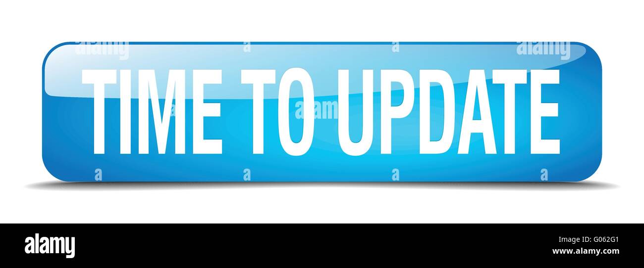 Square Update Button Image time to update blue square 3d realistic isolated web button Stock ...