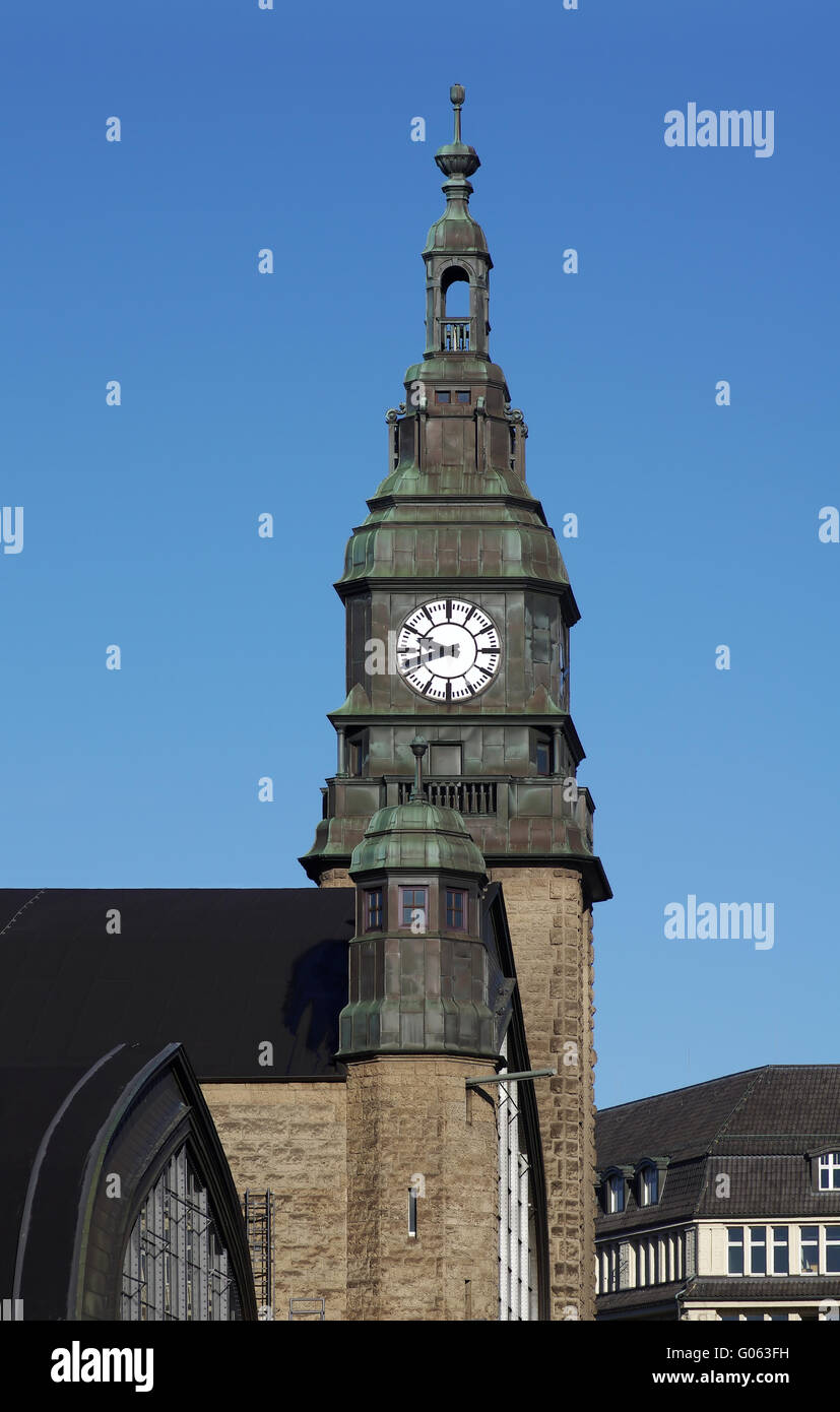 Station clock tower Stock Photo