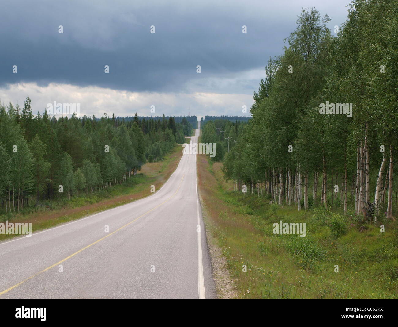 Highway near Kemijärvi in Lapland in Finland Stock Photo - Alamy