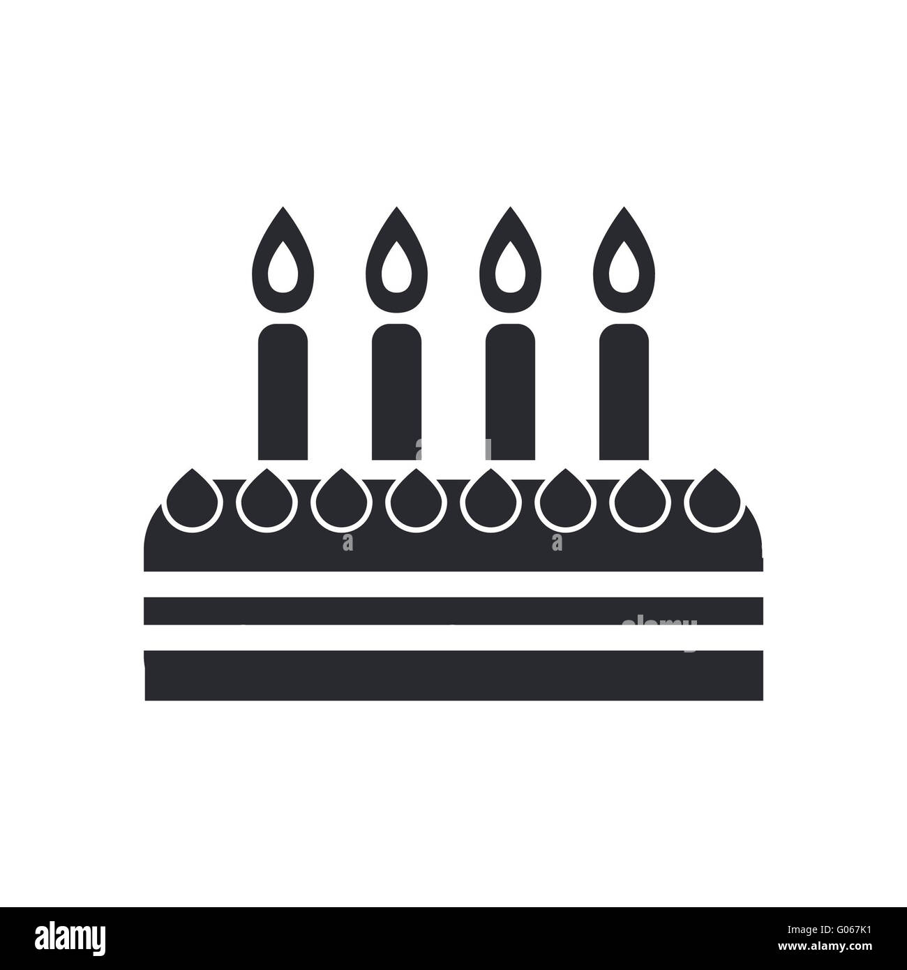 Vector illustration of single birthday cake icon Stock Photo - Alamy