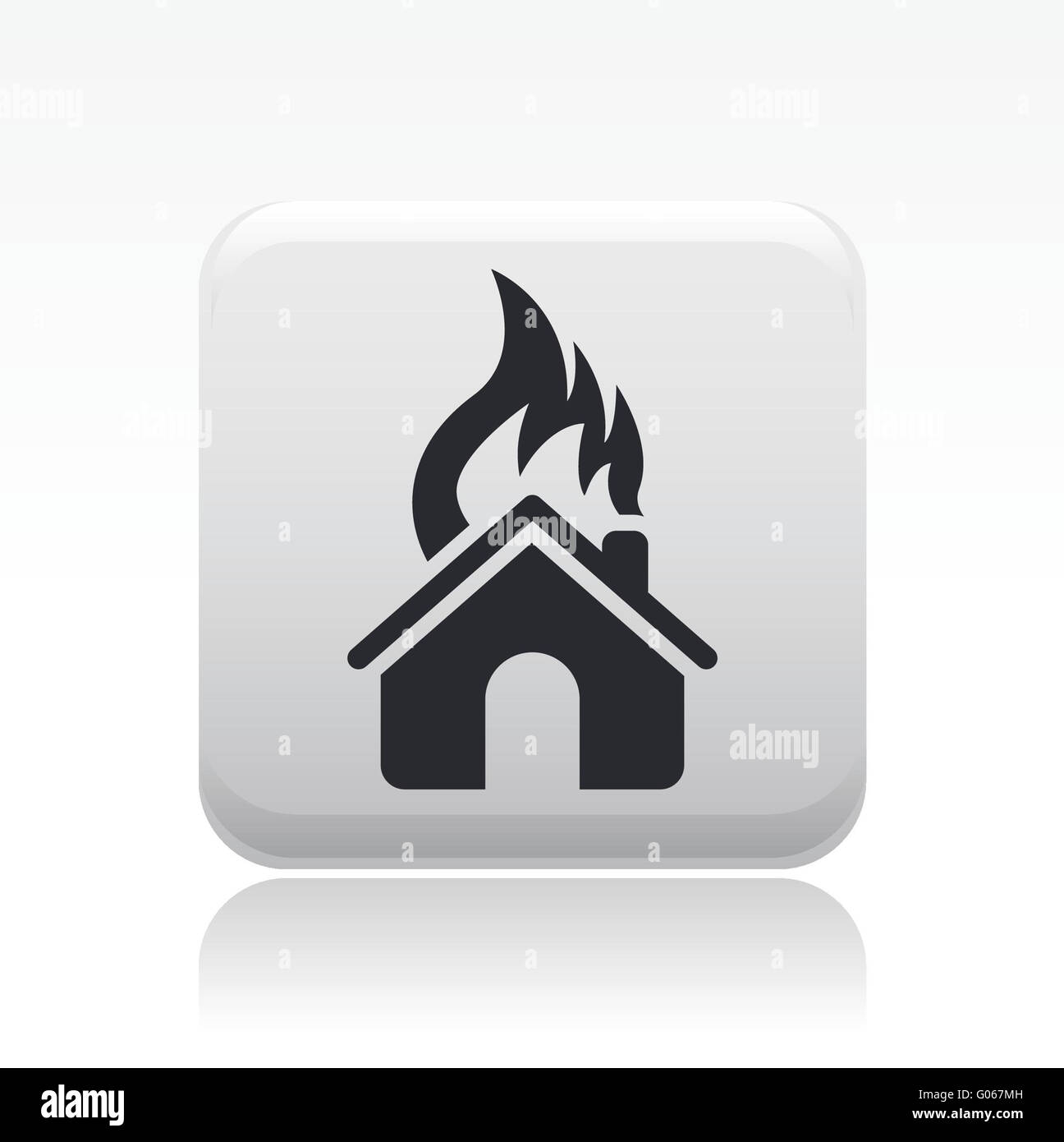 Vector illustration of single burning car icon Stock Photo - Alamy