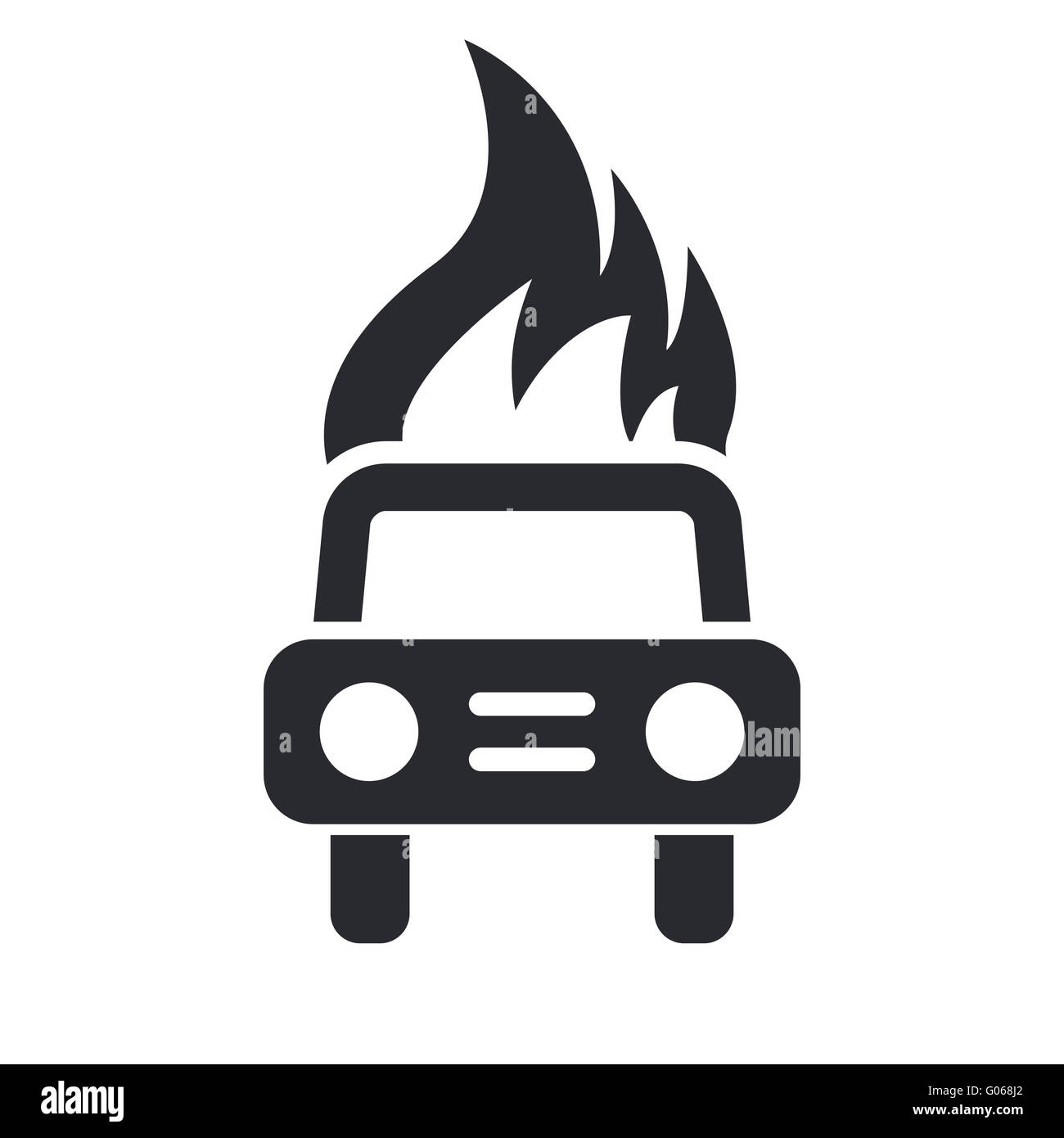 Vector illustration of isolated car burning icon Stock Photo