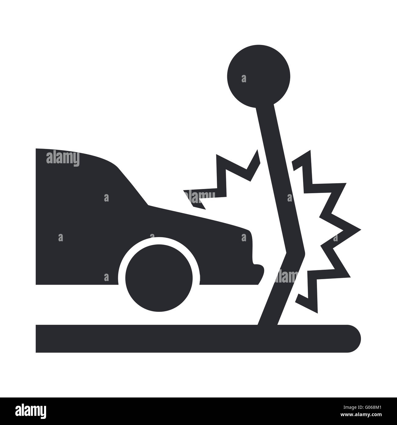 Overturned car or collision of cars pictogram. Cartoon car crash, accident  symbol or icon. Road, traffic accident. Crashed cars or service logo. -  SuperStock