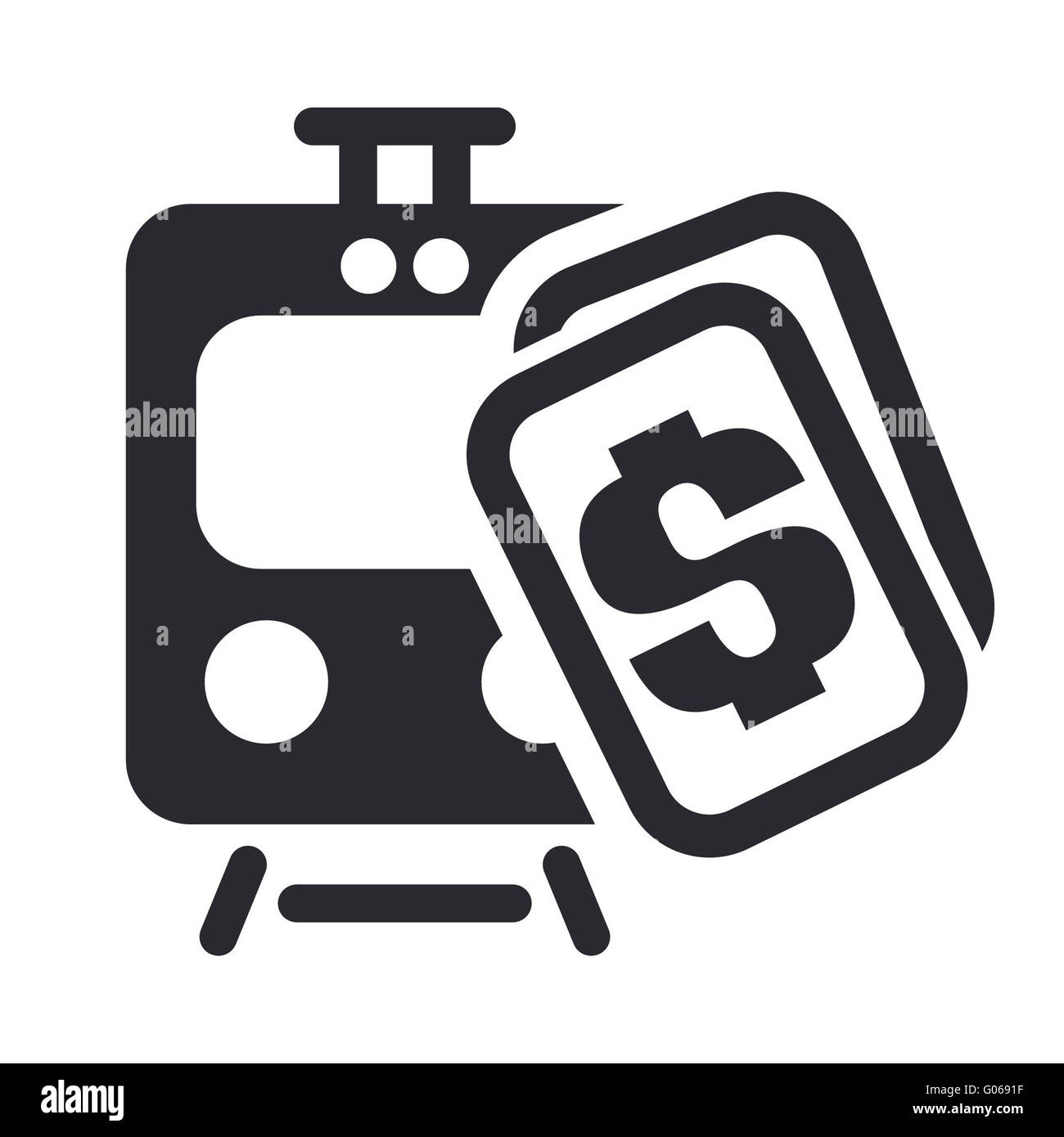 Vector illustration of isolated train ticket icon Stock Photo