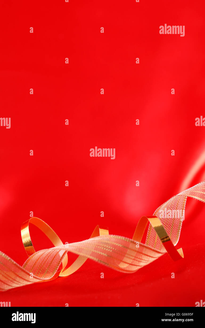 Red silk and golden ribbons background Stock Photo - Alamy