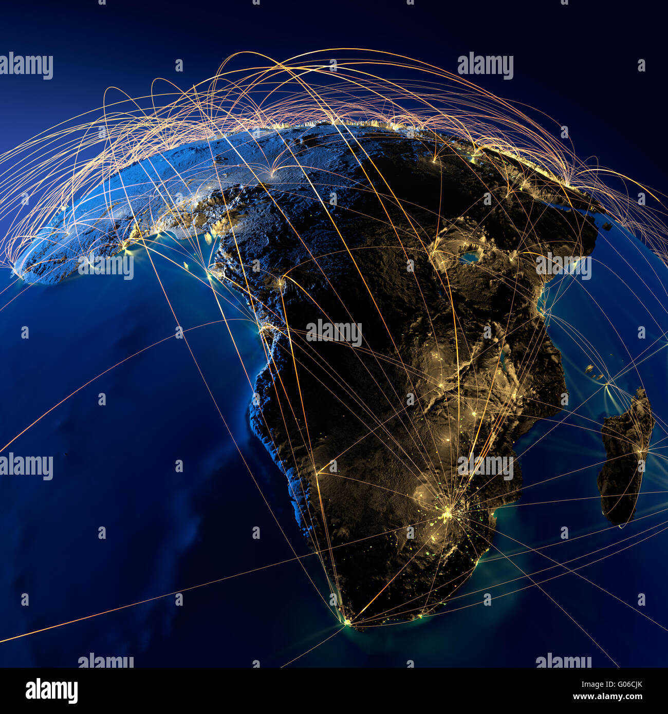 Europe map air routes hi-res stock photography and images - Alamy
