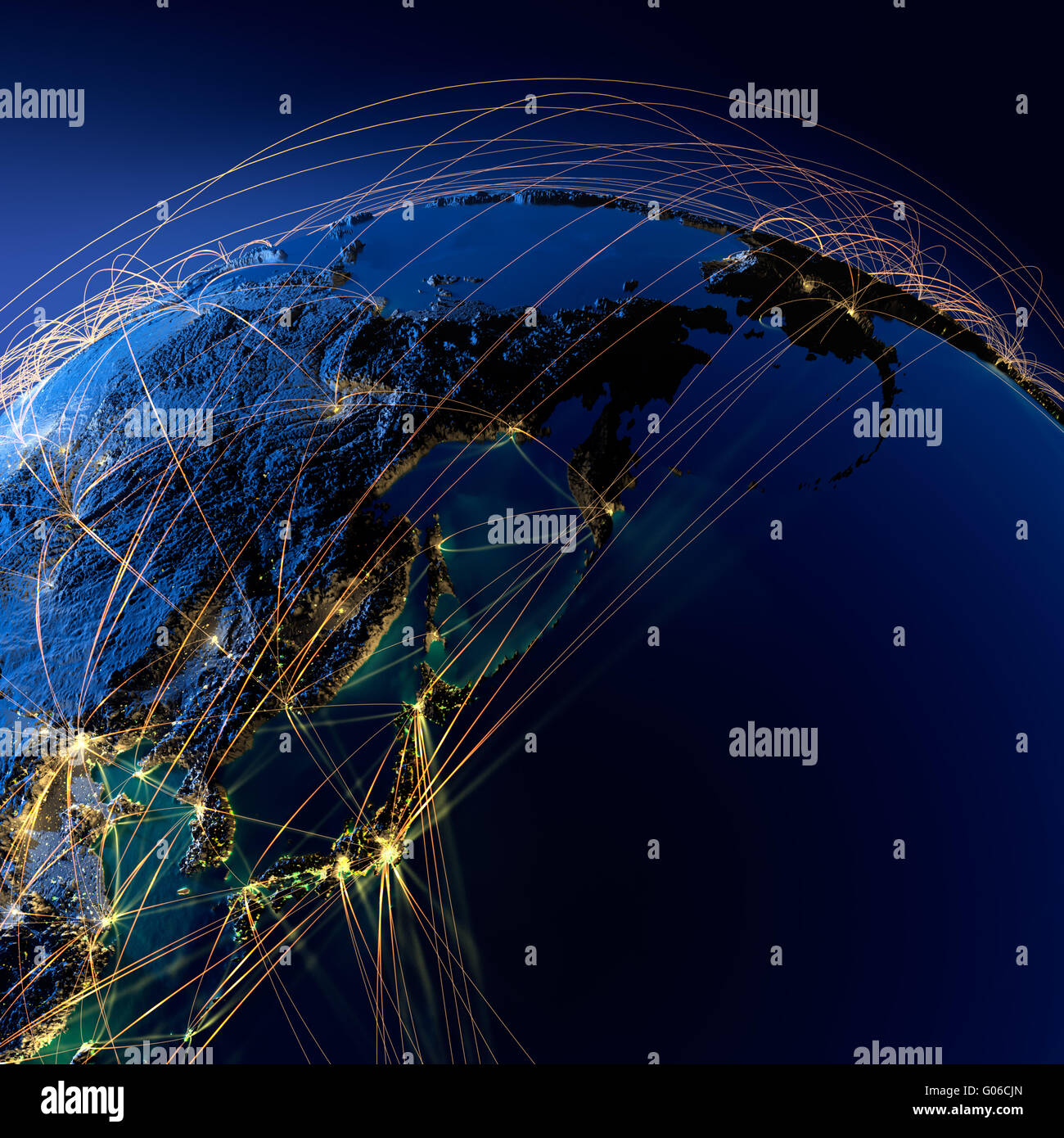 World map airline route hi-res stock photography and images - Alamy