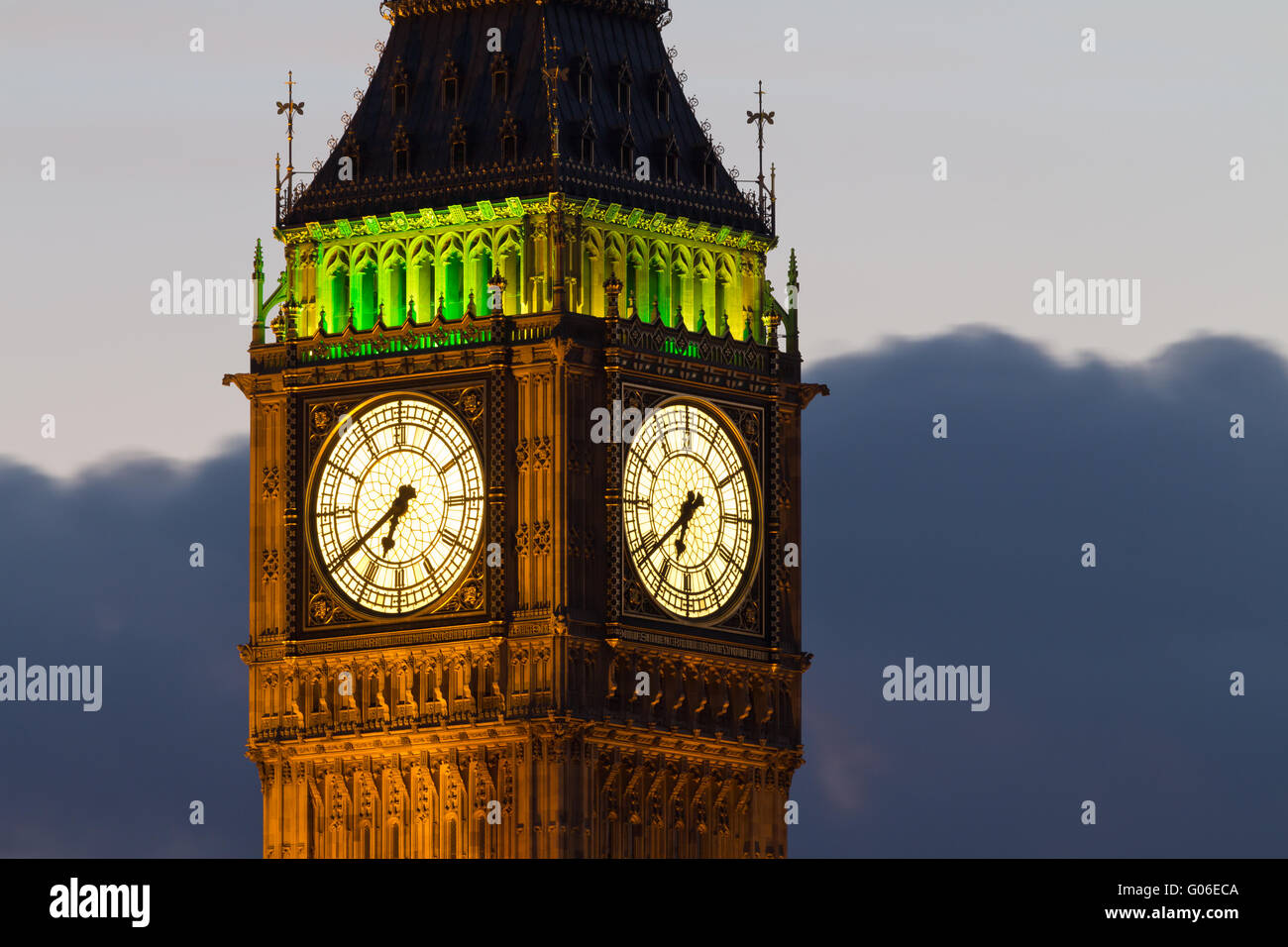 Big Ben. Detail. Evening Stock Photo