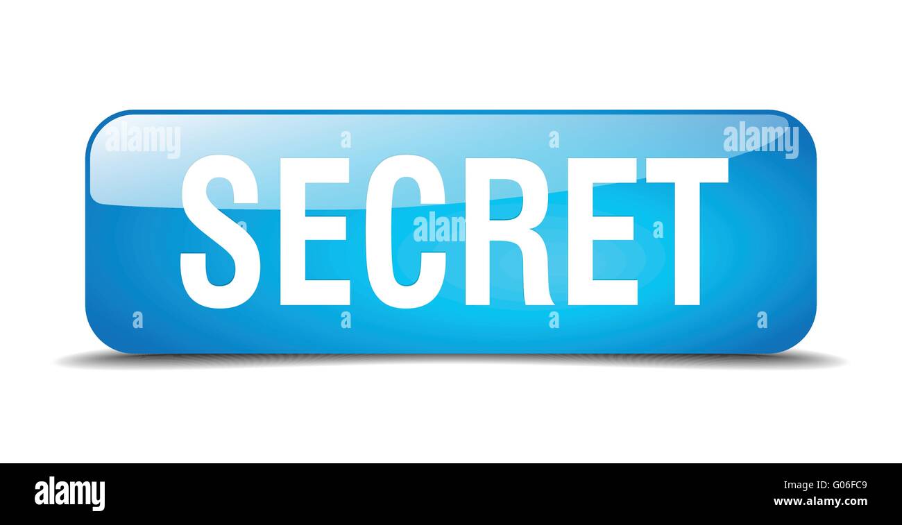 secret blue square 3d realistic isolated web button Stock Vector Image ...