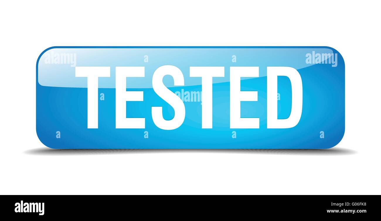 tested blue square 3d realistic isolated web button Stock Vector Image ...