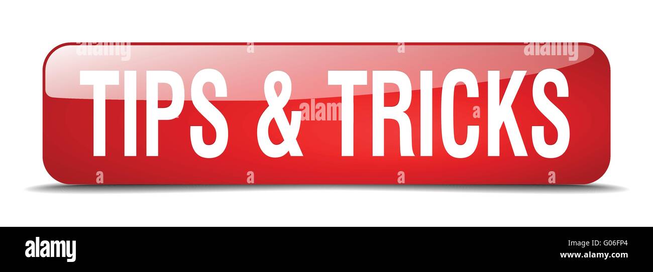 tips & tricks red square 3d realistic isolated web button Stock Vector ...