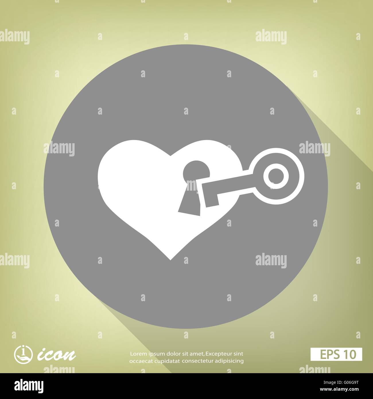 Pictograph of heart with key Stock Vector Image & Art - Alamy