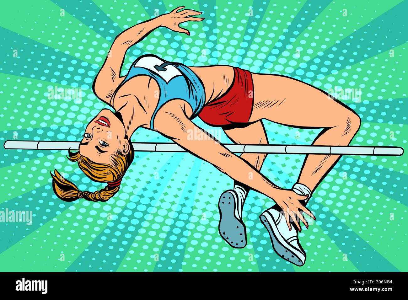 Athlete high jump girl Stock Vector Image & Art Alamy