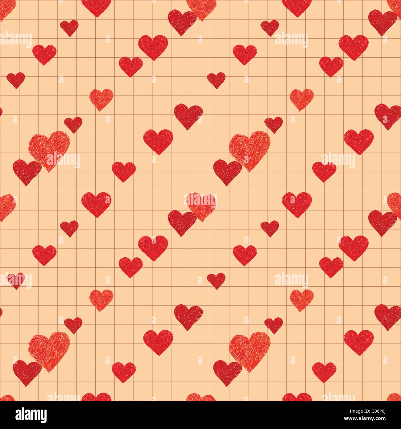 Doodle seamless pattern with hearts Stock Vector Image & Art - Alamy