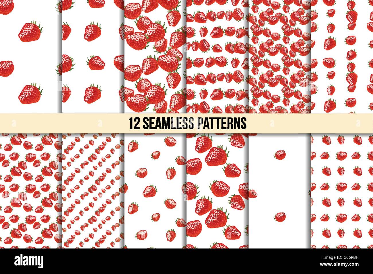 Seamless pattern set with strawberry Stock Vector Image & Art - Alamy