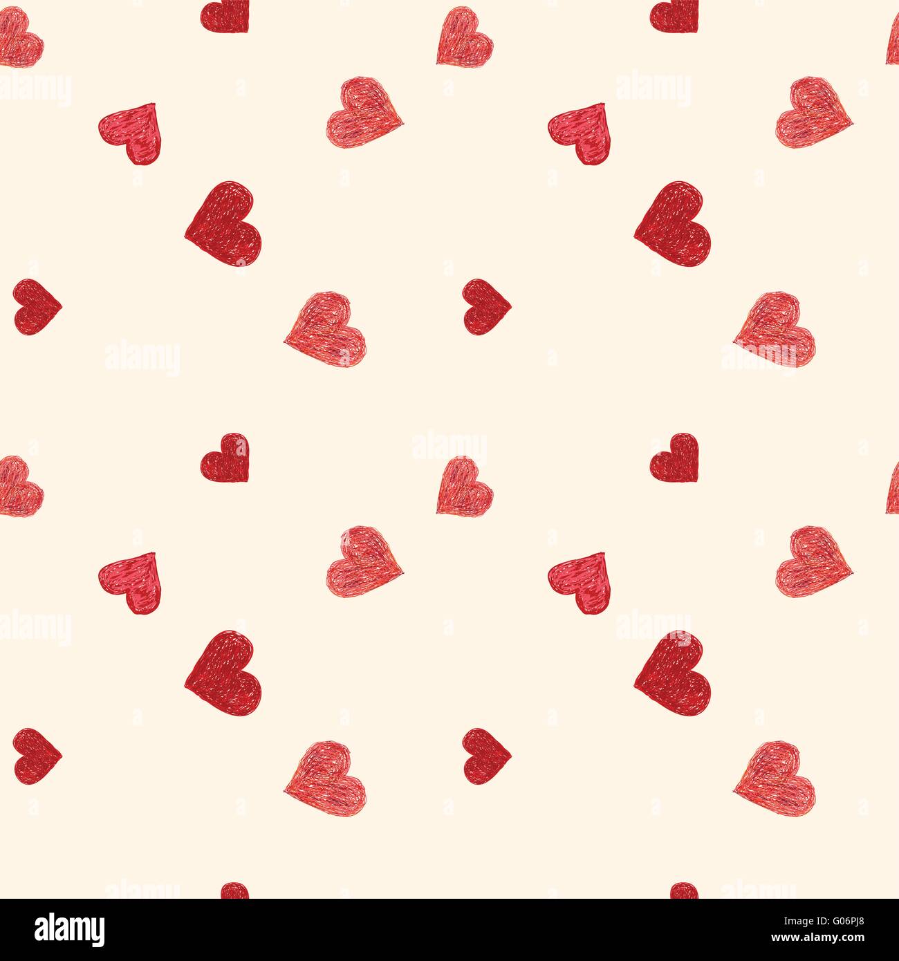 Doodle seamless pattern with hearts Stock Vector Image & Art - Alamy