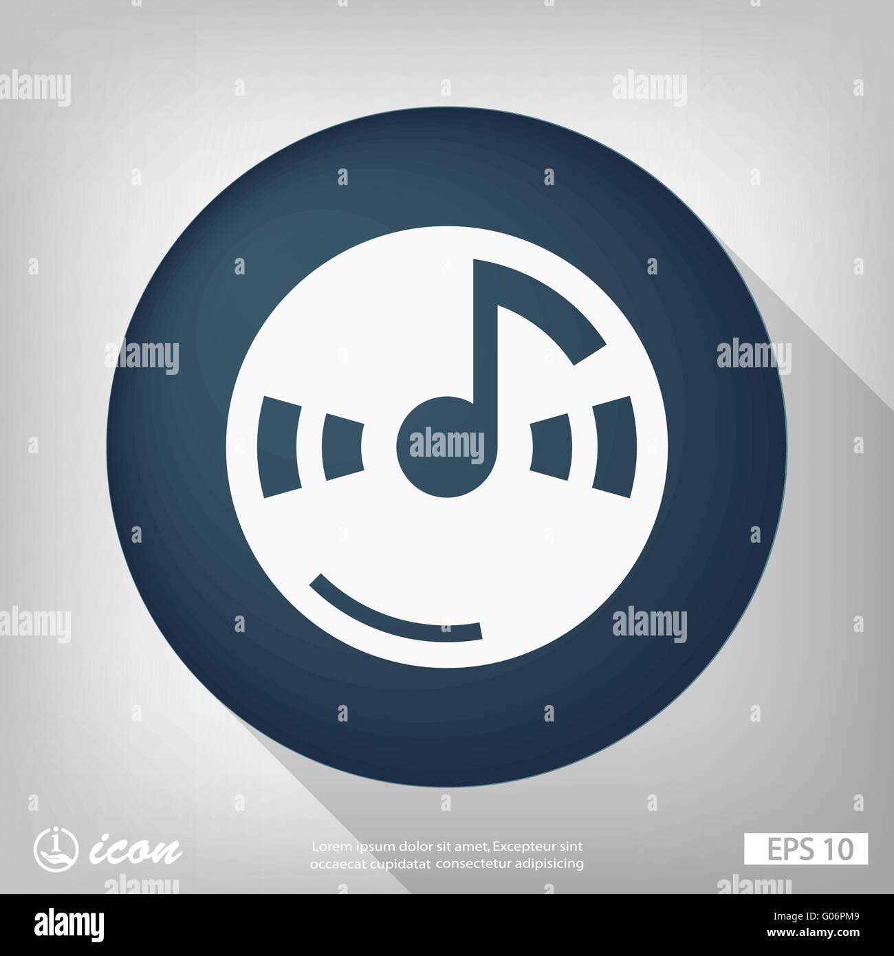 music note on cd icon Stock Vector Image & Art - Alamy