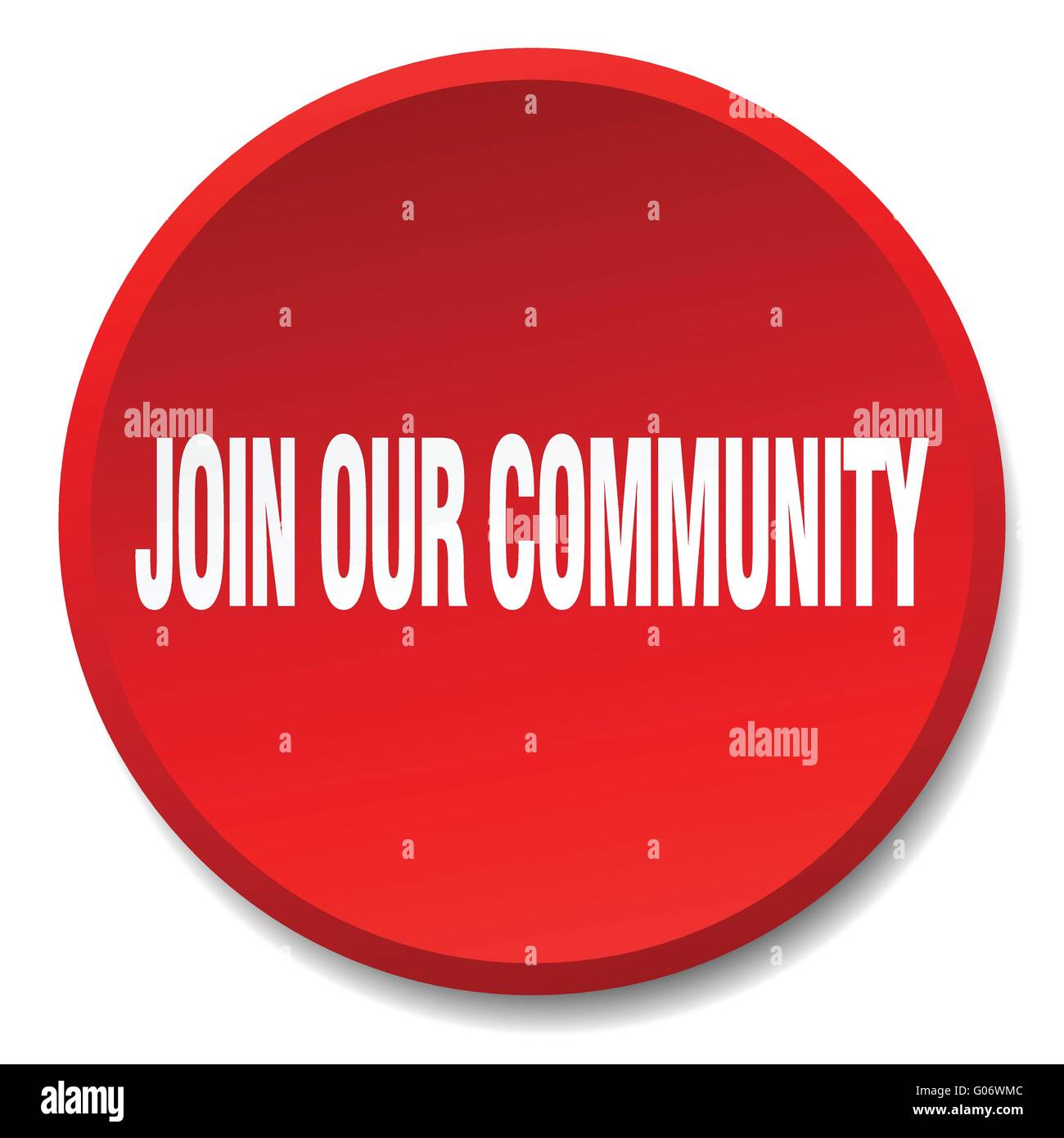 join our community red round flat isolated push button Stock Vector ...