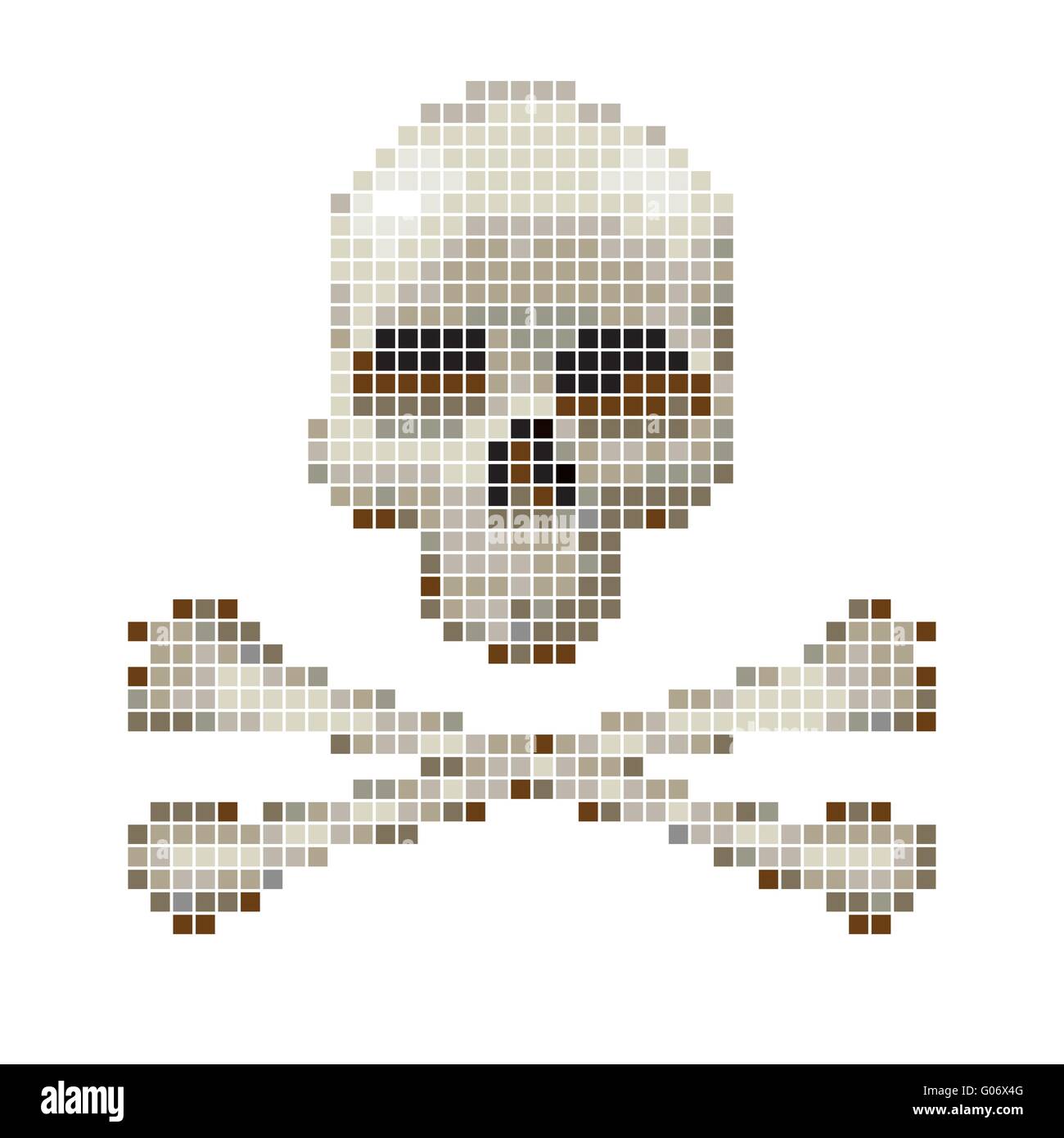 Skull and crossbones collected from pixels Stock Vector Image & Art - Alamy
