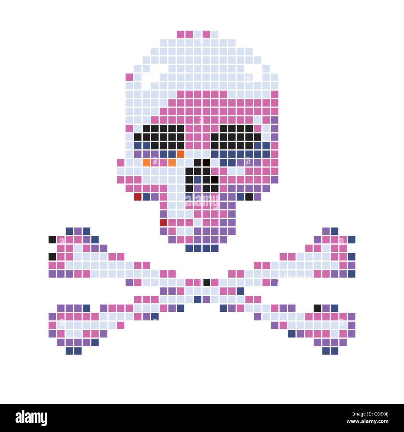 Skull and crossbones collected from pixels Stock Vector Image & Art - Alamy