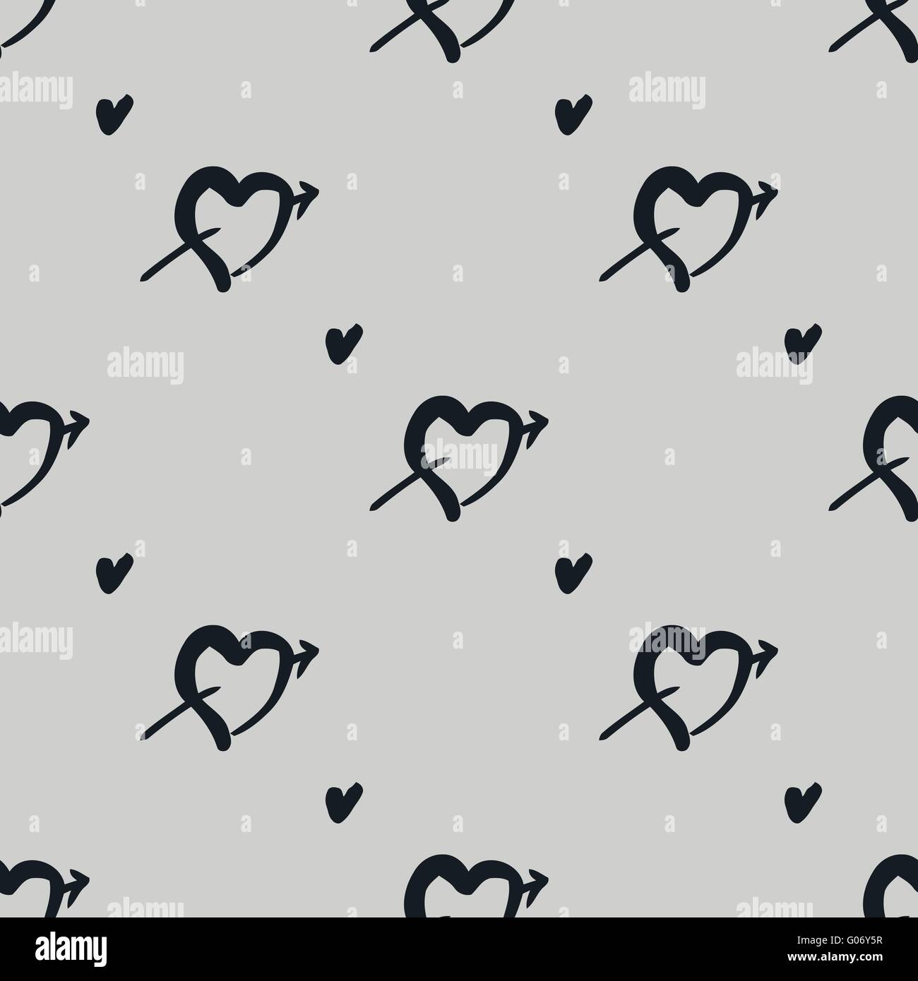 Doodle seamless pattern with hearts Stock Vector Image & Art - Alamy
