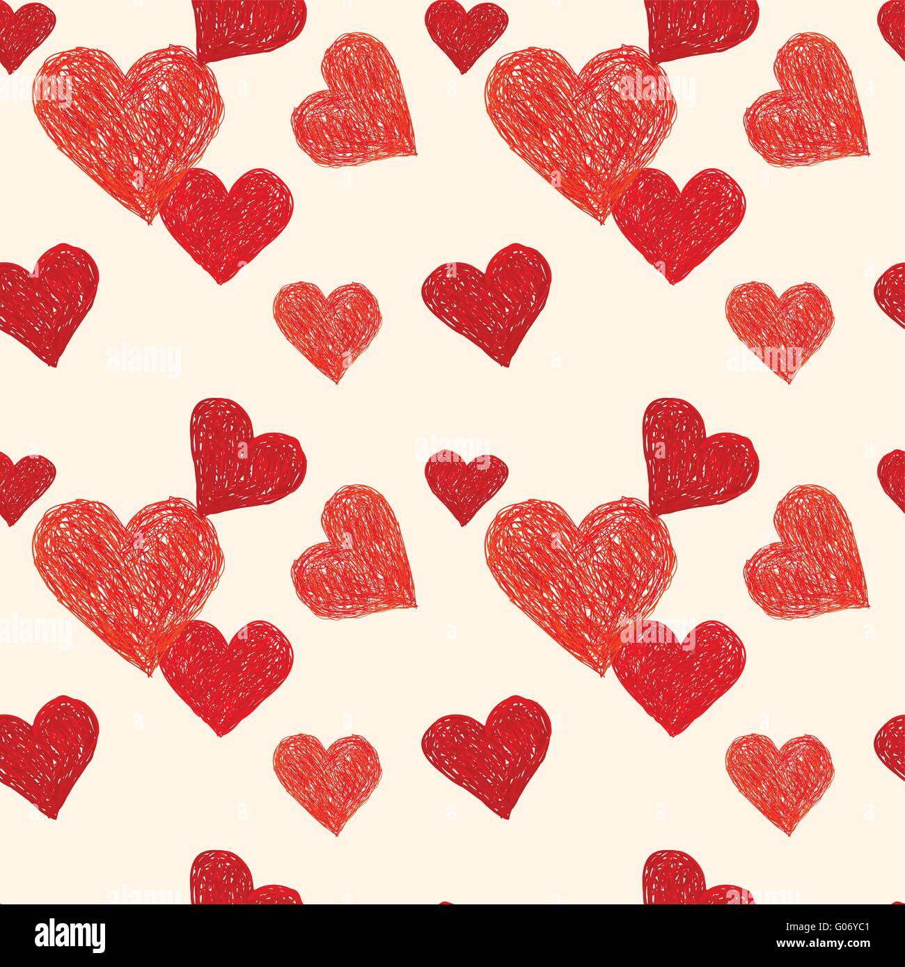 Doodle seamless pattern with hearts Stock Vector Image & Art - Alamy